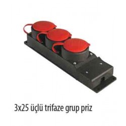 KAUÇUK 3 LÜ TİRİFAZE GURUP PİRİZ 3X25 KAUÇUK 3 LÜ TİRİFAZE GURUP PİRİZ 3X25